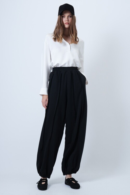 Dikiş Detaylı Paçası Lastikli Jogger Pantolon