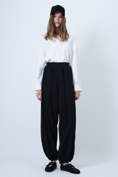 Dikiş Detaylı Paçası Lastikli Jogger Pantolon