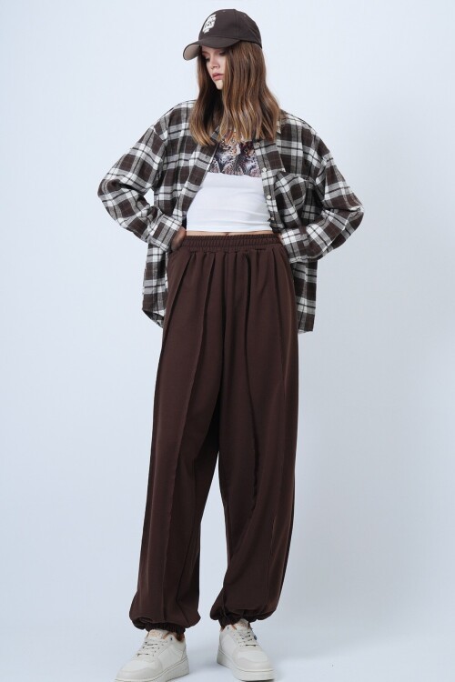 Dikiş Detaylı Paçası Lastikli Jogger Pantolon