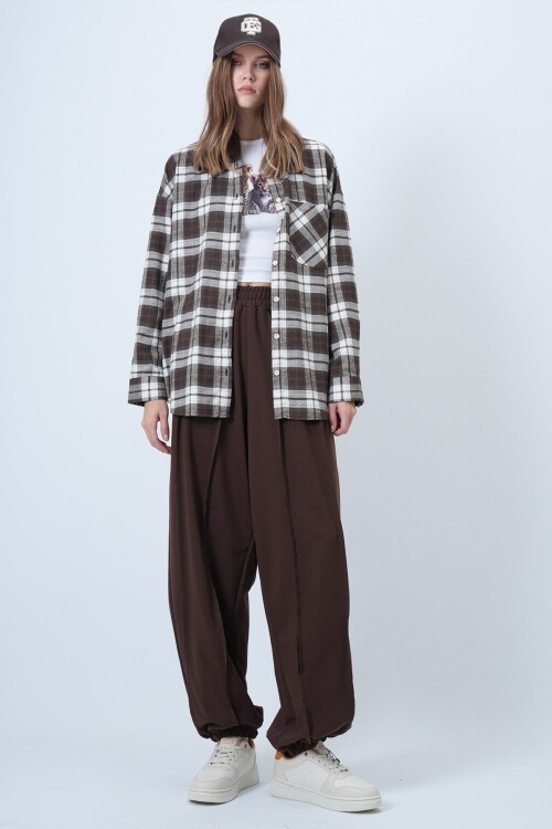 Dikiş Detaylı Paçası Lastikli Jogger Pantolon