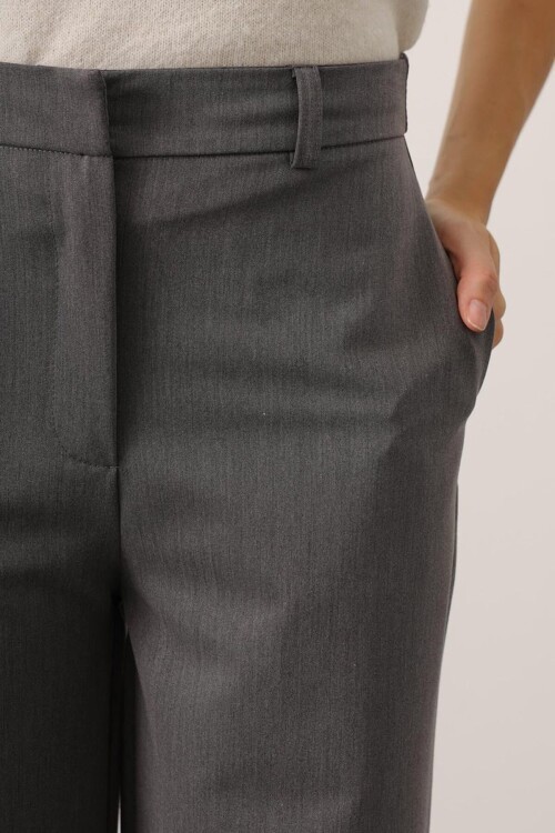 Düğme Kapamalı Çift Cepli Palazzo Pantolon