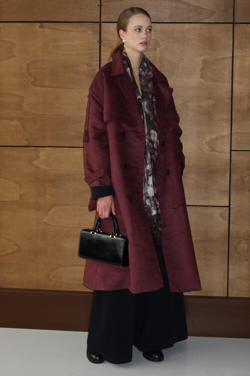 Düğme Kapamalı Kuşaklı Trençkot