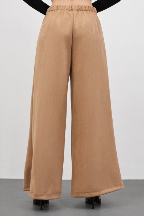 Düğmeli Pileli Palazzo Pantolon