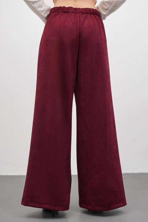 Düğmeli Pileli Palazzo Pantolon