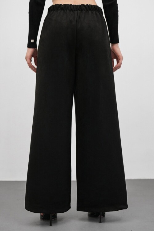 Düğmeli Pileli Palazzo Pantolon