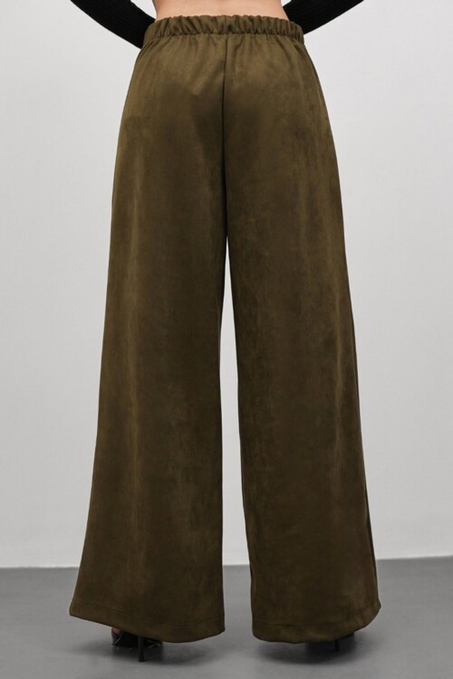 Düğmeli Pileli Palazzo Pantolon