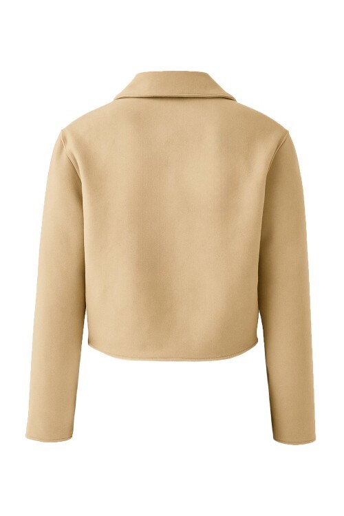 Gömlek Yaka Düğme kapamalı Kısa Kaşe Ceket