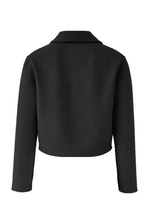 Gömlek Yaka Düğme kapamalı Kısa Kaşe Ceket