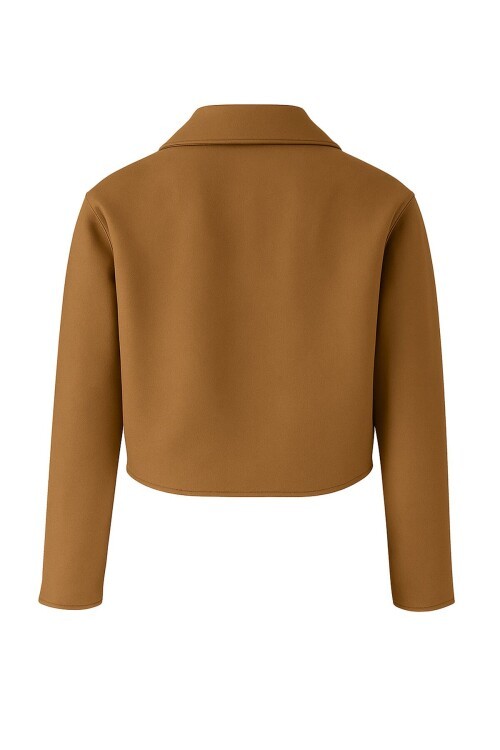 Gömlek Yaka Düğme kapamalı Kısa Kaşe Ceket