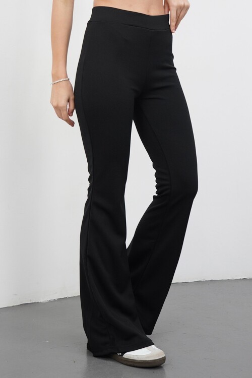 İspanyol Paça Beli Lastikli Scuba Pantolon