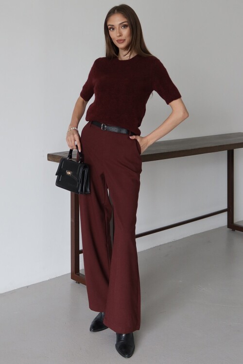Kemerli Çift Cepli Palazzo Pantolon