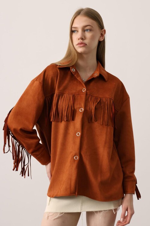 Püskül Detaylı Çıtçıt Kapamalı Gömlek