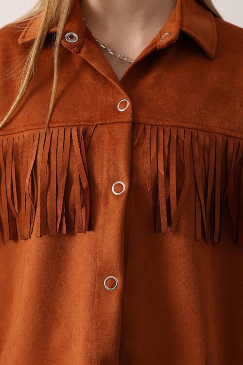 Püskül Detaylı Çıtçıt Kapamalı Gömlek