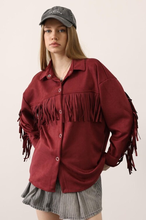 Püskül Detaylı Çıtçıt Kapamalı Gömlek