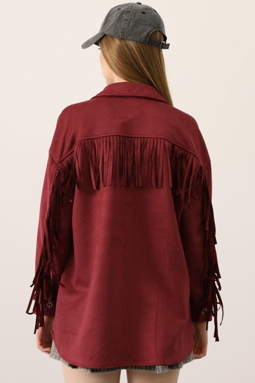 Püskül Detaylı Çıtçıt Kapamalı Gömlek