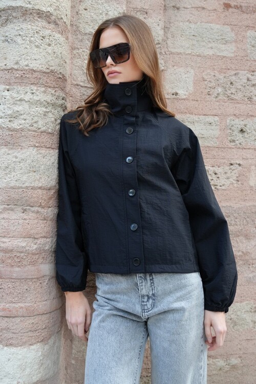 Su İtici Dik Yaka Bomber Ceket