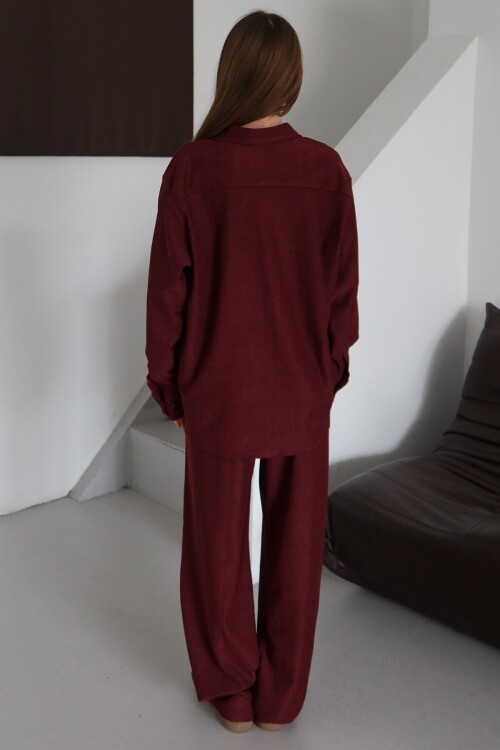 Tek Cepli Oversize Gömlek ve Bağlamalı Pantolon Takım