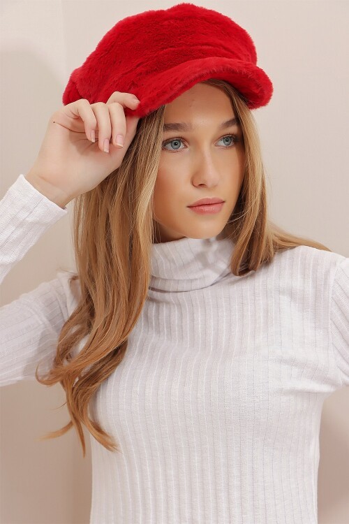 Yumuşak Dokulu Peluş Kasket Şapka