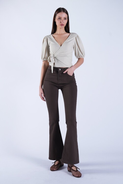 5 Cepli Full Likra İspanyol Paça Jean