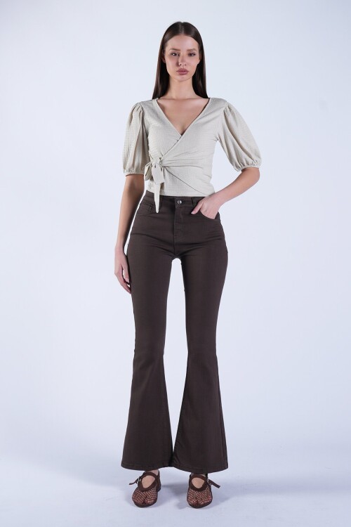 5 Cepli Full Likra İspanyol Paça Jean