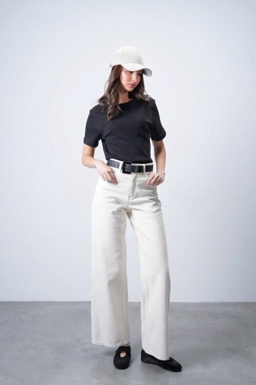 5 Cepli Yüksek Bel Palazzo Jean