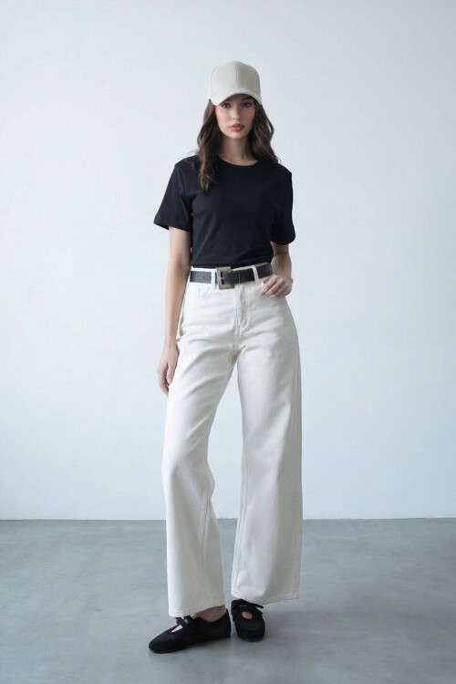 5 Cepli Yüksek Bel Palazzo Jean