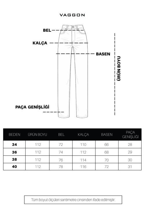 5 Cepli Yüksek Bel Palazzo Jean