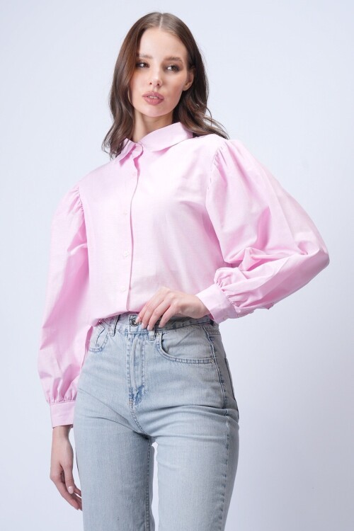 Pembe Balon Kol Gömlek