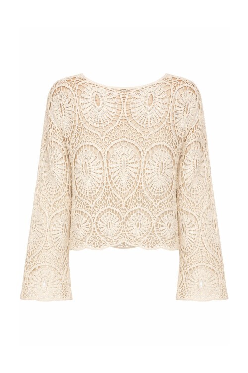 Bej Örgü Premium Kazak