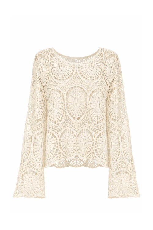 Bej Örgü Premium Kazak