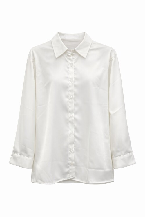 Beyaz Saten Gömlek