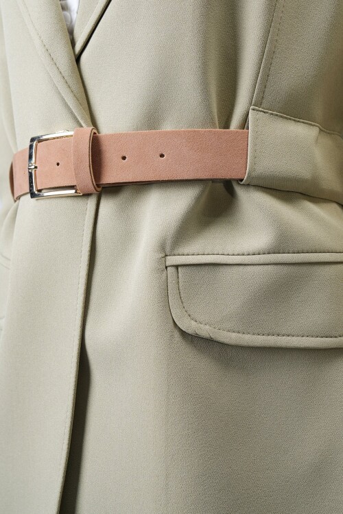 Çağla Yeşili Blazer Ceket Palazzo Takım