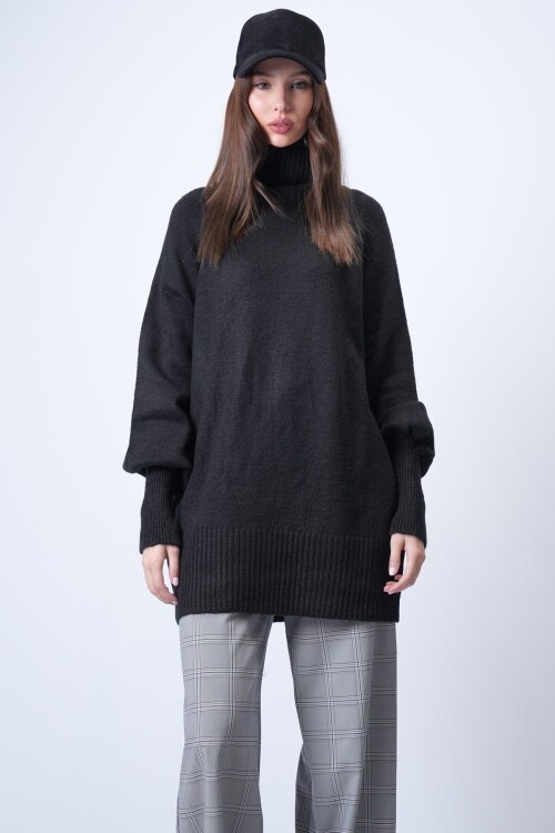 Siyah Oversize Triko Kazak