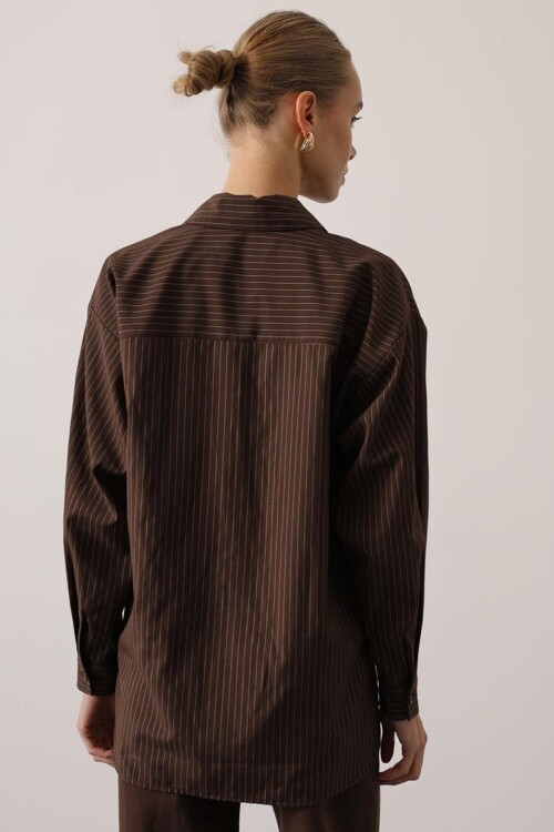 Çizgili Oversize Gömlek
