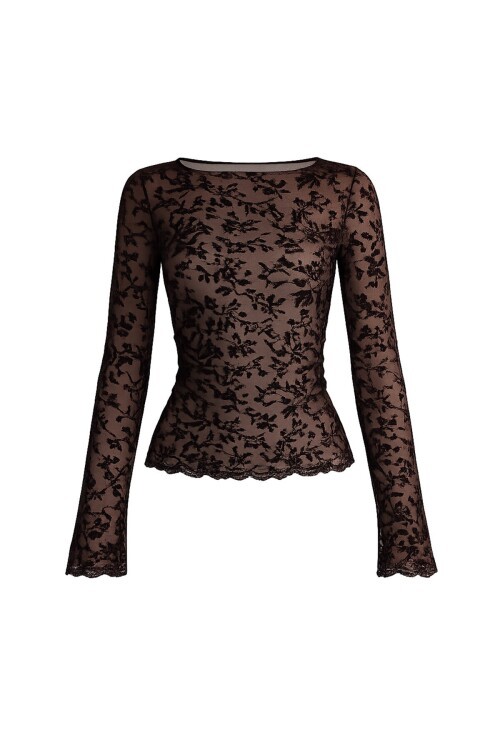 Desenli Transparan Bluz