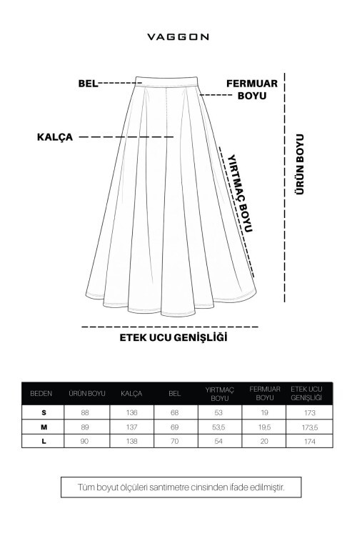 Siyah Dokulu Maxi Etek