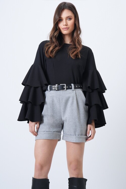 Duble Paça Çift Cepli Kışlık Kaşe Şort