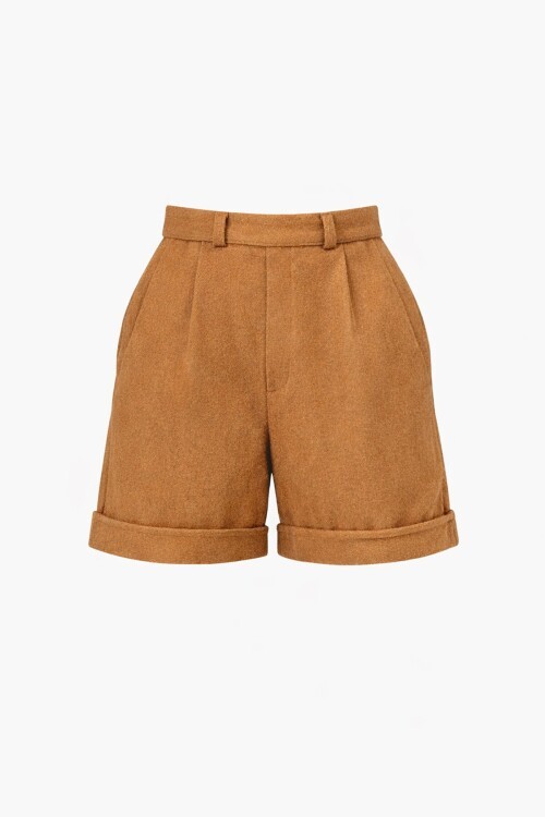 Duble Paça Çift Cepli Kışlık Kaşe Şort