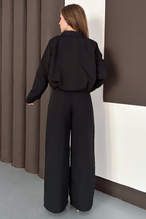 Fermuar Kapamalı Sweat Bol Paça Pantolon Takım