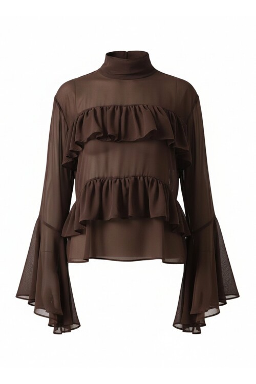 Fırfırlı Şifon Bluz