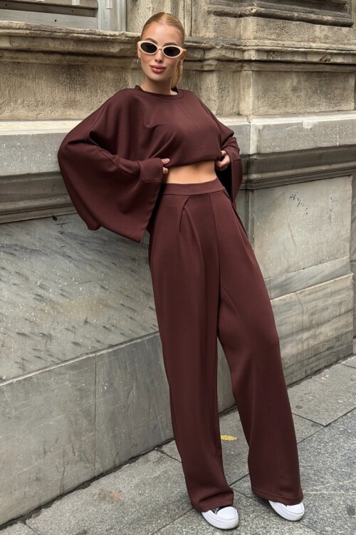 Geniş Kol Detaylı Oversize İkili Takım