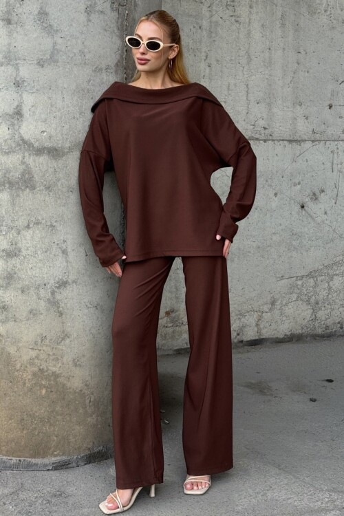 İki İplik Geniş Yaka Salaş Kesim İkili Takım