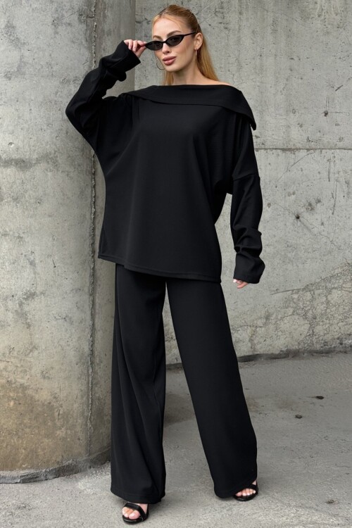 İki İplik Geniş Yaka Salaş Kesim İkili Takım