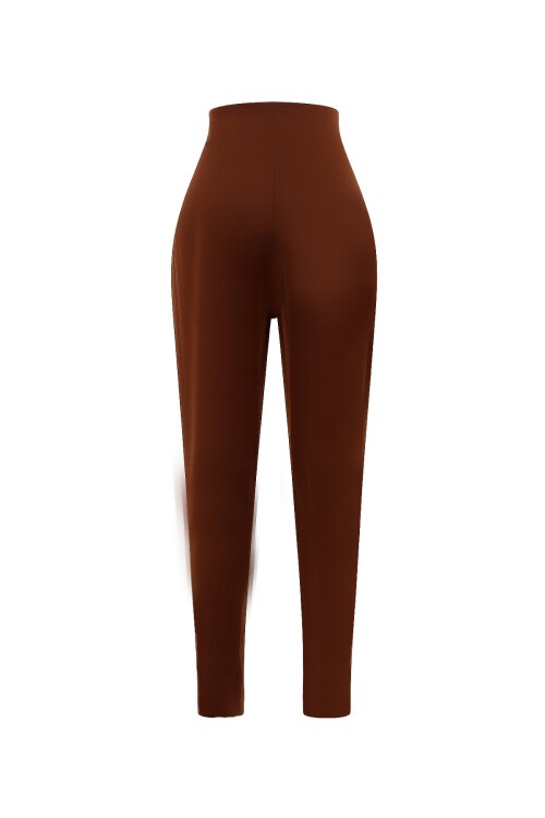 Kahve Yüksek Bel Havuç Pantolon