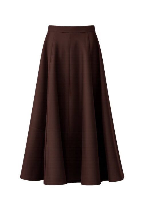 Kahverengi Dokulu Maxi Etek