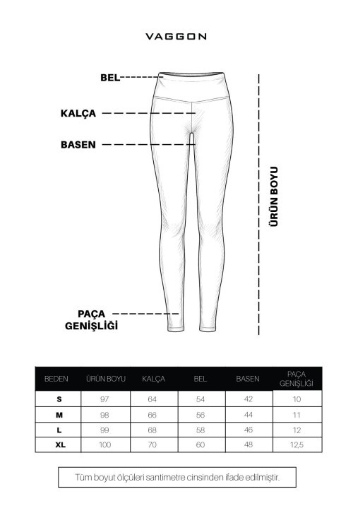 Kahverengi Yüksek Bel Şardonlu Tayt