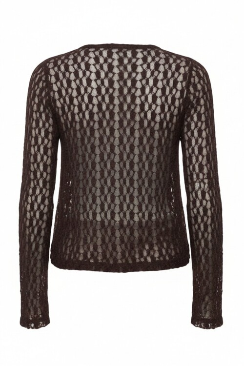 Kalp Yaka Kabartma Dantelli Bluz