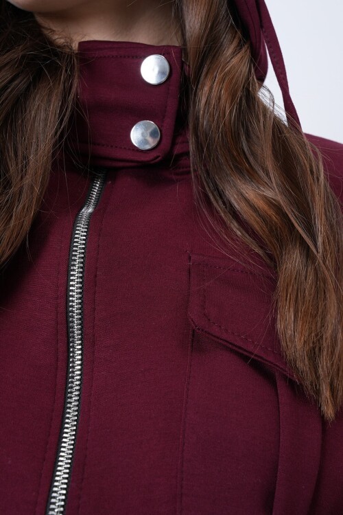 Kapüşonlu Çift Cepli Ceket ve Beli Lastikli Pantolon Takım