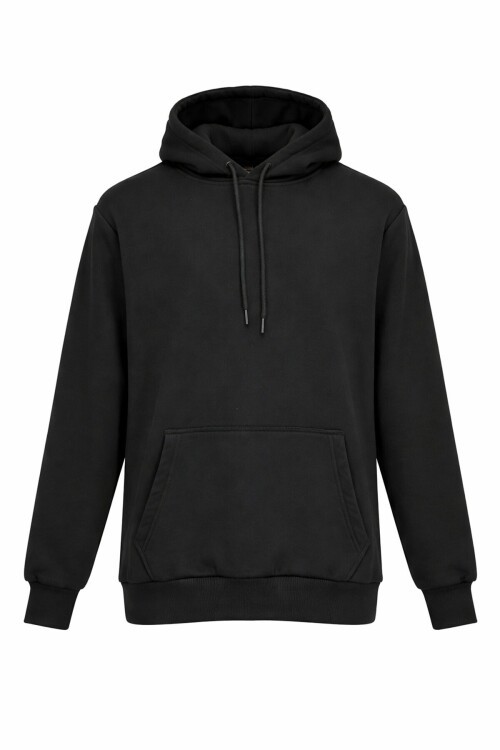 Siyah Kapüşonlu Sweatshırt