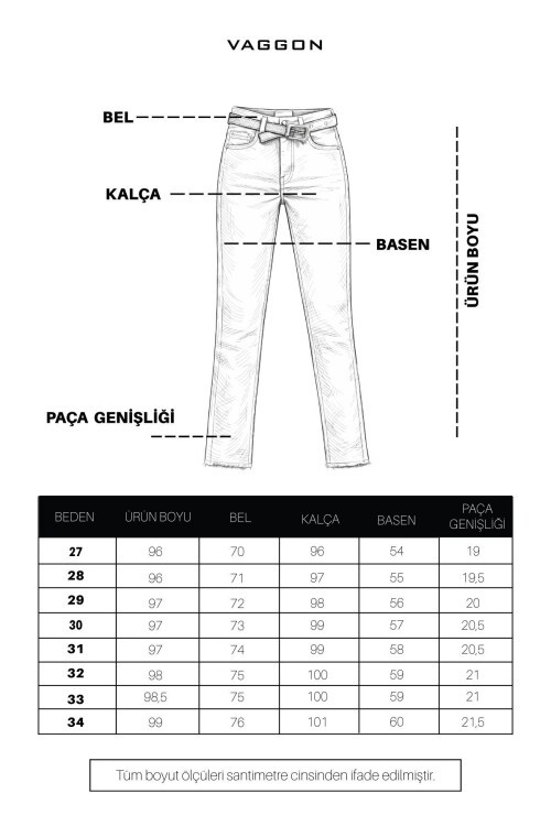 Tereyağı Sarısı Kemerli Düz Paça Jean
